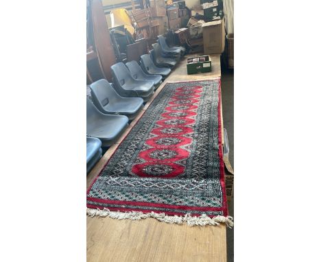  Sale Item:    RED RUG APPROX SIZE 93x33 INCHES   Vat Status:   No Vat   Buyers Premium:  This lot is subject to a Buyers Pre