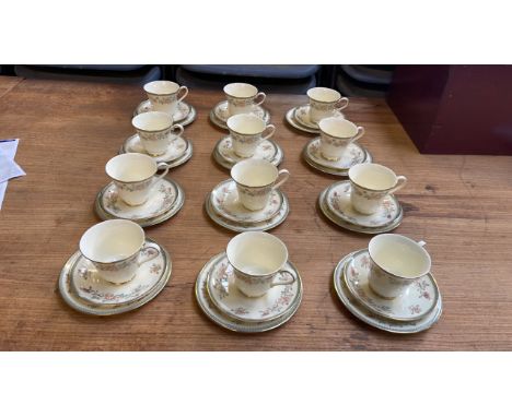  Sale Item:    36 PCE MINTON JASMINE TEA SET (1 CHIP ON SAUCER -AF)  Vat Status:   No Vat   Buyers Premium:  This lot is subj