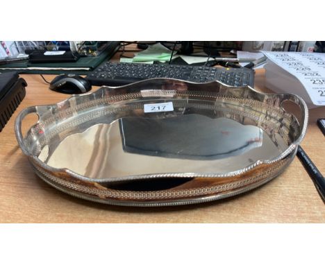  Sale Item:    SILVER PLATED SERVING TRAY (AF)   Vat Status:   No Vat   Buyers Premium:  This lot is subject to a Buyers Prem