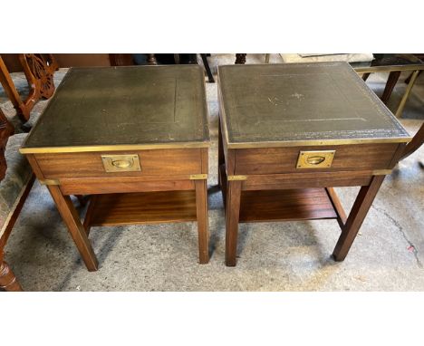  Sale Item:    2 BRASS BOUND SIDE TABLES (AF)   Vat Status:   No Vat   Buyers Premium:  This lot is subject to a Buyers Premi