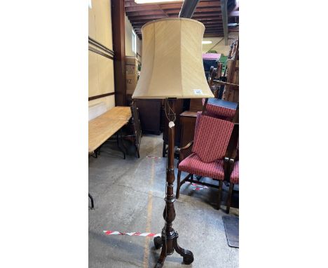  Sale Item:    REPRO STANDARD LAMP &amp; SHADE   Vat Status:   No Vat   Buyers Premium:  This lot is subject to a Buyers Prem