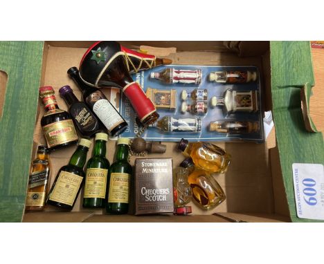  Sale Item:    BOX ASSORTED MINIATURES WHISKY OUZO ETC  Vat Status:   No Vat   Buyers Premium:  This lot is subject to a Buye