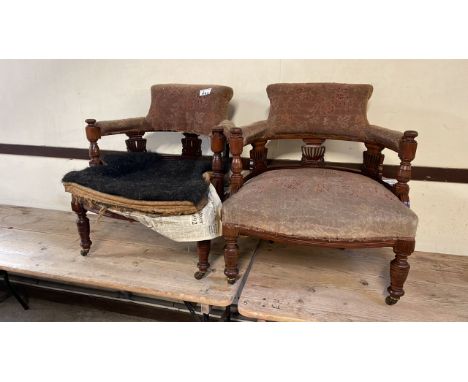  Sale Item:    PAIR WALNUT TUB CHAIRS (AF)   Vat Status:   No Vat   Buyers Premium:  This lot is subject to a Buyers Premium 