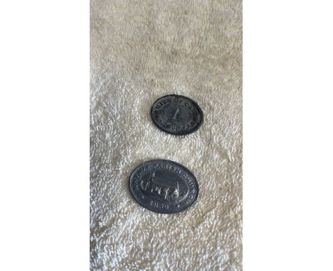  Sale Item:    2 PARISH CHURCH TOKENS- CAIRNIE &amp; RHYNIE  Vat Status:   No Vat   Buyers Premium:  This lot is subject to a