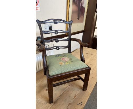  Sale Item:    CHILDS MAHOGANY ARM CHAIR   Vat Status:   No Vat   Buyers Premium:  This lot is subject to a Buyers Premium of