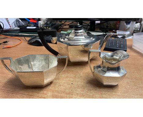  Sale Item:    3 PCE SILVER TEA SERVICE (APPROX WEIGHT 1160 GR)  Vat Status:   No Vat   Buyers Premium:  This lot is subject 