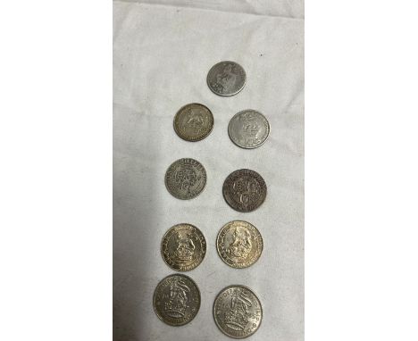  Sale Item:    9x 1 SHILLINGS- 1893 1896 1826 1907 1915 1917 1942 1945  Vat Status:   No Vat   Buyers Premium:  This lot is s