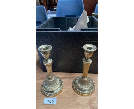  Sale Item:    PAIR GILDED METAL CANDLESTICKS   Vat Status:   No Vat   Buyers Premium:  This lot is subject to a Buyers Premi