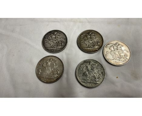  Sale Item:    5 CROWNS 2 x 1889 1 x 1890 1887 &amp; 1897  Vat Status:   No Vat   Buyers Premium:  This lot is subject to a B