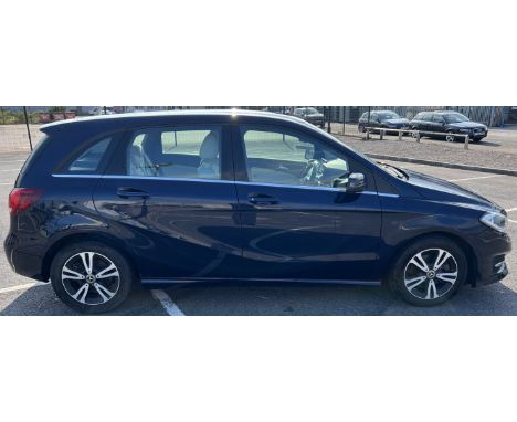 A 2017 Mercedes-Benz B Class 2.1 B200d SE (Executive) 7G-DCT Euro 6, five door car, in blue, with cream leather interior, app