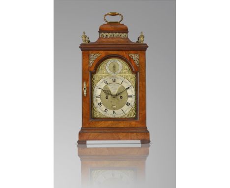 A George III mahogany bracket clock by John Davidge London, the twin fusée movement with an anchor escapement, striking on a 