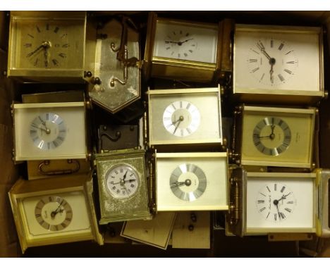 A large quantity of modern Quartz and battery operated carriage clocks, to include London Clock Company, President etc.Proven