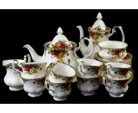 A Royal Albert Old Country Roses pattern part tea service, to include teapot and cover, hot water jug and cover.