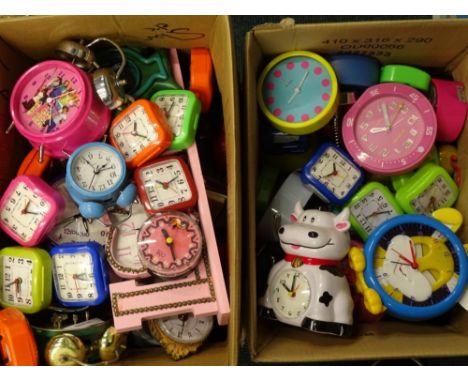 A large quantity of novelty alarm, mantel and wall clocks. (2 boxes)Provenance: This timepiece formed part of Luke Jerram's i