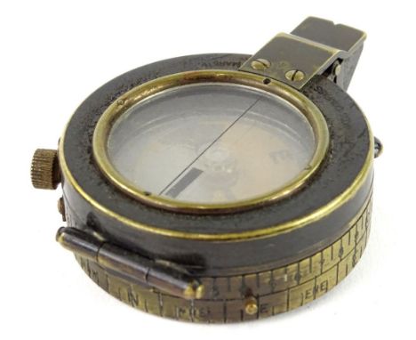 A Short and Mason of London military compass, engraved with the name SSA Group Sargent A Hargood-Ash, dated 1905 with militar