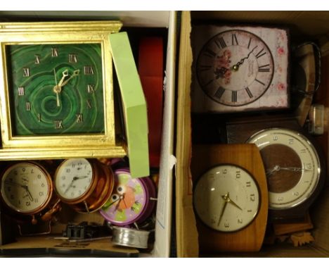 Various novelty wall and mantel clocks etc. (2 boxes)Provenance: This timepiece formed part of Luke Jerram's installation Har