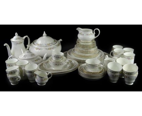 A Mayfair porcelain part tea and dinner service, to include a tureen and cover, coffee pot, teapot etc.