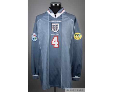 Paul Ince grey England No. 4 away jersey from the Euro 96 Semi-final game v Germany played at Wembley Stadium 26/6/96
Player 