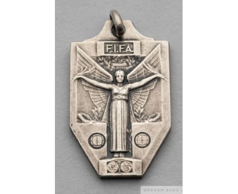 Silver-plated replica of a FIFA 1950 World Cup medal presented for the participation of Stan Mortensen of Blackpool FC,
area 