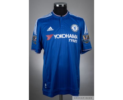 Diego Costa blue Chelsea FC no.19 home jersey from the 2015-16 season game v Arsenal that took place on 19/11/15 at Stamford 