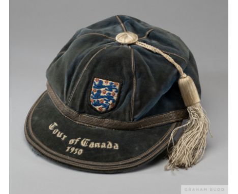 Stanley Matthews' international cap for the Football Association Tour of Canada in 1950,
the blue cap inscribed TOUR OF CANAD