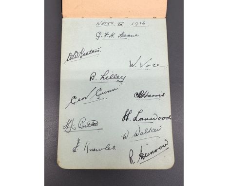 An album of late 1920s and early 1930s cricket autographs,
including Sussex, Middlesex, Worcester, Notts, including Harold La