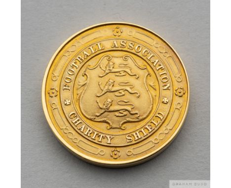 George Swindin 9ct gold 1936 Charity Shield Runners-up medal,&nbsp;
the obverse inscribed FOOTBALL ASSOCIATION CHARITY SHIELD