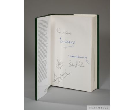 A multi-signed copy of David Miller's biography "Stanley Matthews", signed by Stanley Matthews on the title page
and addition