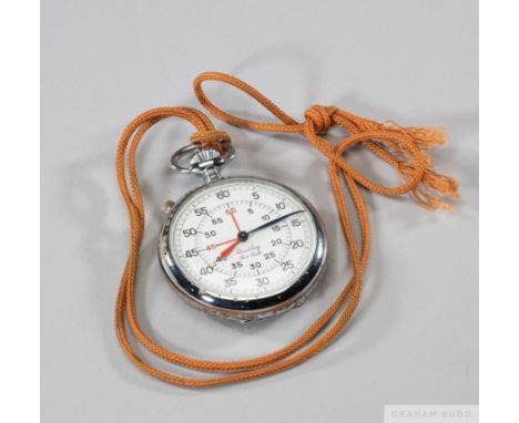 A rare white-metal Breitling Foot Ball Chronograph&nbsp;presented to 1954 World Cup Final referee William Ling, 
the case ins