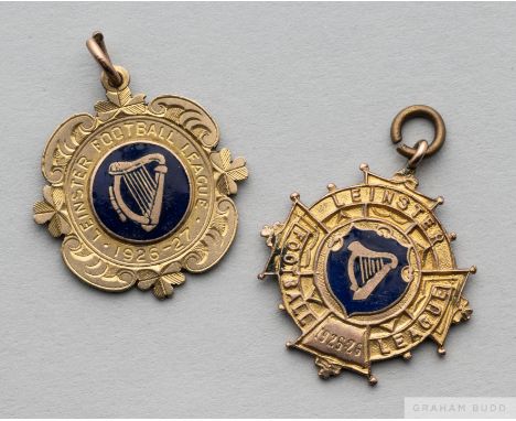 Two 9ct gold and enamel Irish football medals won by Bendigo AFC in the Leinster Football League 1920s,
the first dated 1925-