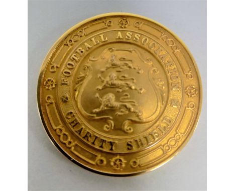 George Swindin 14ct gold 1948 Charity Shield medal,&nbsp;
the obverse inscribed FOOTBALL ASSOCIATION CHARITY SHIELD, the reve