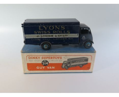Dinky 514 Guy Van 'LYONS', boxed _ Light paint loss, box good pencil priced Ex John Kinchen Collection