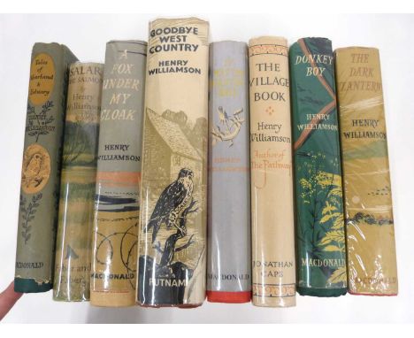 Williamson (H): Salar the Salmon and 7 other Novels All First Editions incuding; A Fox Under my Cloak, Macdonald &amp; Co Lon