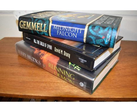 Modern First Editions viz Terry Brooks "Running with the Demon", 1997 first together with David M Drury "All the Gold of Ophi