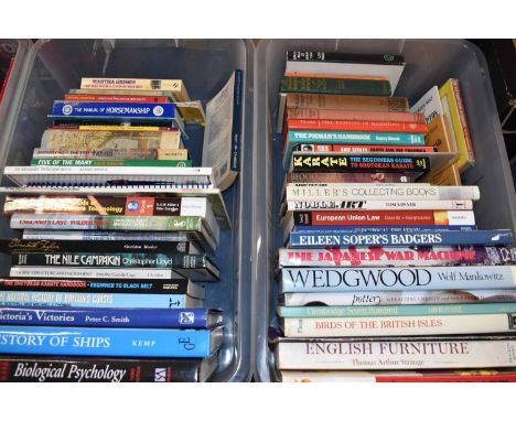 Two boxes of various hardback and softback books including some older vols including Students Handbook of Surgical Operations