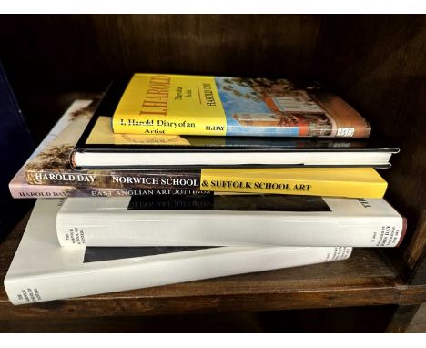 Six as new books by Harold Day, Norwich School Painters (2 vols), East Anglian Art Jottings, Norwich School and Suffolk Schoo