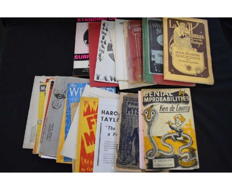 Pkt assorted magic/conjuring interest, small format books including David J Lustig (La Vellma) "Vaudeville Budget" 1921 first