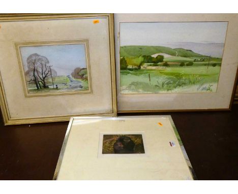 C Stubbs - A shower, lithograph, signed, titled and numbered in pencil to the margin, 12 x 17cm; Harold Yates - The A27 below