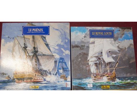 A pair of Heller plastic ship kits to include kit No. 10, Le Royal Louis, and a Le Phoenix (1/150 scale)