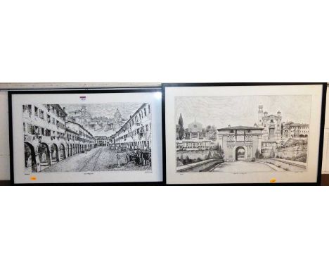 Pasinato - topographical monochrome print; and one other by the same hand (2)