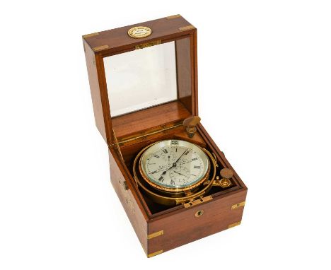 A Mahogany Two Day Marine Chronometer, signed John Bruce & Sons, Makers to the Admiralty, 25 So Castle St, Liverpool, numbere