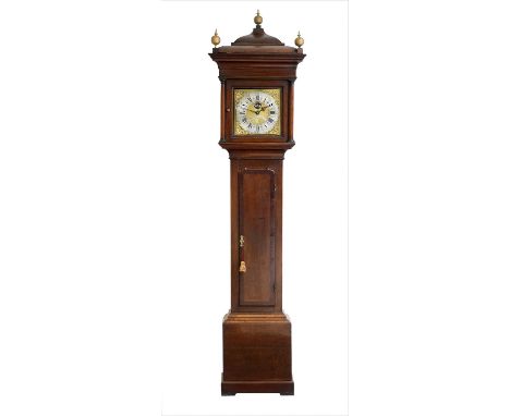 An Oak Thirty Hour Longcase Clock, signed Porthouse, Penrith, 18th Century, flat top pediment, crossbanded trunk door, 11-1/4