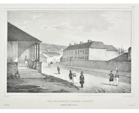 * Australia. Sainson (Louis de), Vue de George's Street a Sydney, Paris, circa 1835, uncoloured lithograph by Alexis Noel, bl