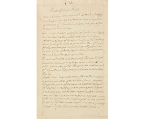Medical remedies. 'A Collection of excellent Medicines, Balsames, Plaisters Salves, etc.', 18th century, manuscript in brown 
