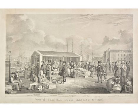 * Greenock. Scene of the old Fish Market, Greenock, circa 1860, uncoloured lithograph, occasional marginal repaired closed te