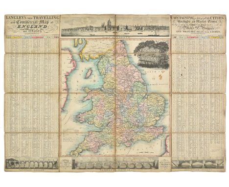 England &amp; Wales. A collection of ten folding maps, mostly 19th century, including, Langley (Edward &amp; Belch William), 