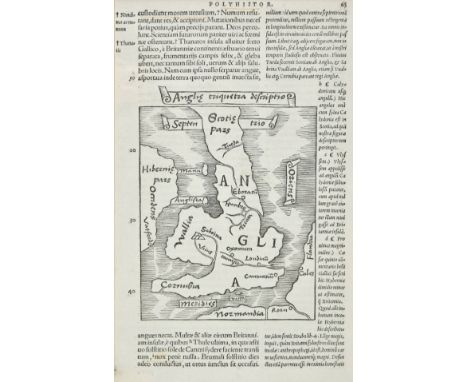 * British Isles. Munster (Sebastian), Anglie triquetra descriptio, Basle, 1538, uncoloured woodcut map, map size 145 x 120 mm