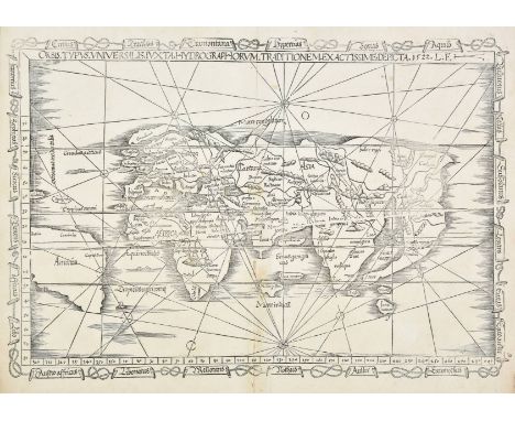 World. Fries (Laurent), Orbis typus universalis Iuxta hydrographorum traditionem exactissime depicta 1522, L. F., Strassburg,