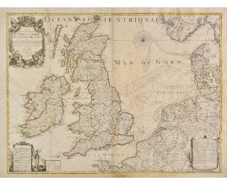 British Isles. Inselin (Charles), Carte des Royaumes d'Angleterre d'Ecosse et d'Irlande avec Les Costes Maritimes de France, 