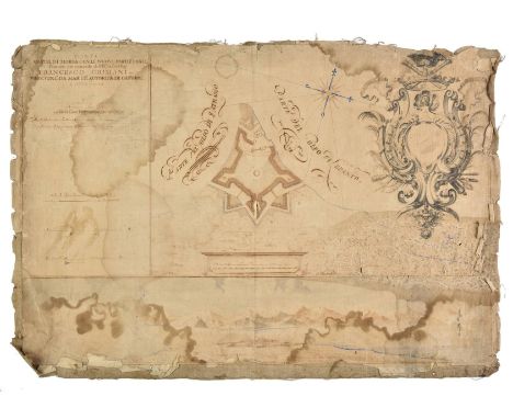 Manuscript map. Planta di Morea con le Nuove Forti ni Reali proposte per comando..., Francesco Grimani prove' genl' da Mar Co